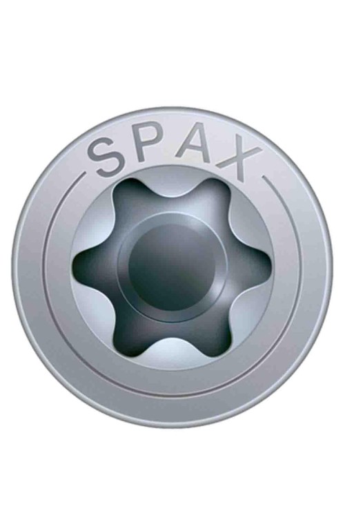 Spax Sunta Vidası, Evrensel Vida, 5 x 50 mm, 500 Adet, Yarım Dişli, Havşa Başlı, T-STAR plus T20, 4KESİCİ UÇlu, WIROX Kaplama 