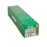 Spax HI.FORCE, 8 x 400 mm, 50 Adet, Yarım Dişli, Pul Başlı, T-STAR plus T40, 4KESİCİ UÇlu, WIROX Kaplama