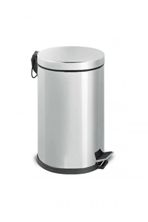 Paslanmaz Krom 12 Litre Çöp Kovası Metal Banyo, Tuvalet, Mutfak ve Ofis Çöp KovasıI