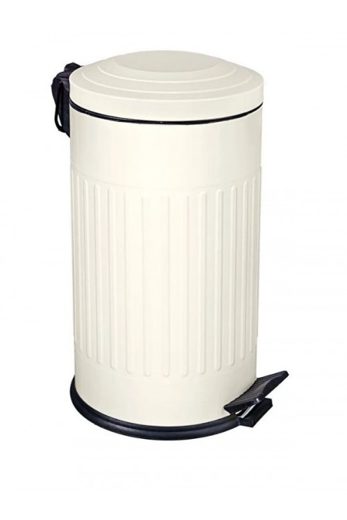 Retro 16 Litre Çöp Kovası Amortisör Kapaklı Krem Bahçe Balkon Mutfak Banyo