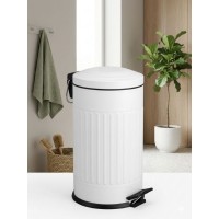 Retro 16 Litre Çöp Kovası Amortisör Kapaklı Beyaz Bahçe Balkon Mutfak Banyo