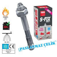 TOX - S FİX PRO 1 M8 X 75 KLİPSLİ ÇELİK DÜBEL A4 PASLANMAZ