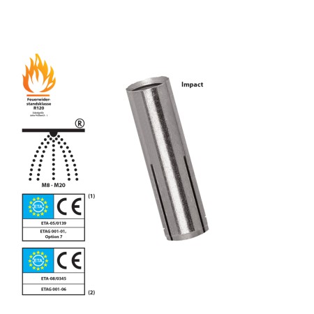 TOX - İMPACT M8 X 30 ÇAKMALI ÇELİK DÜBEL A4 PASLANMAZ ( 100 ADET )