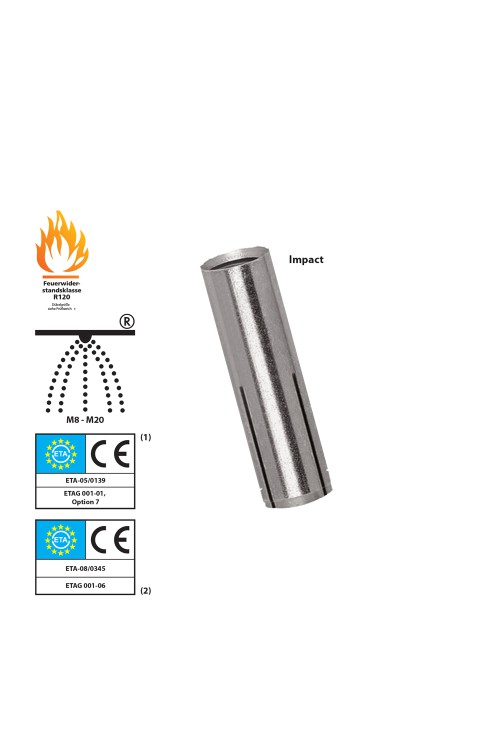 TOX - İMPACT M8 X 30 ÇAKMALI ÇELİK DÜBEL A4 PASLANMAZ ( 100 ADET )